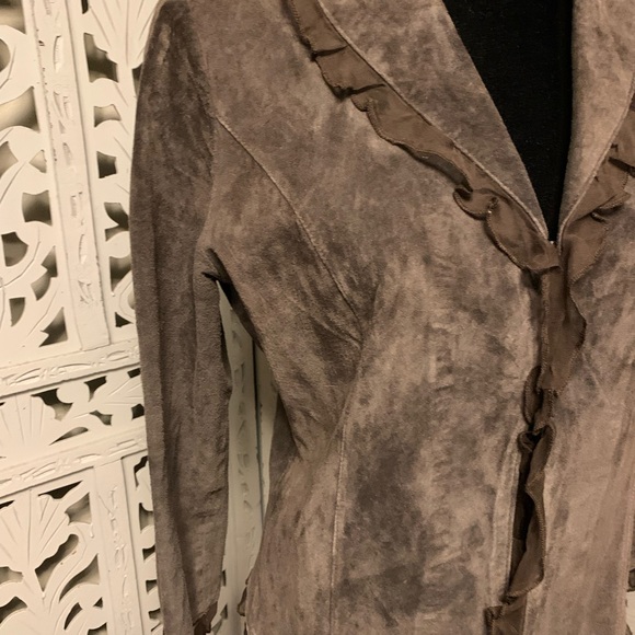 THINK TANK BROWN GENUINE SUEDE LIGHT JACKET - Picture 4 of 12